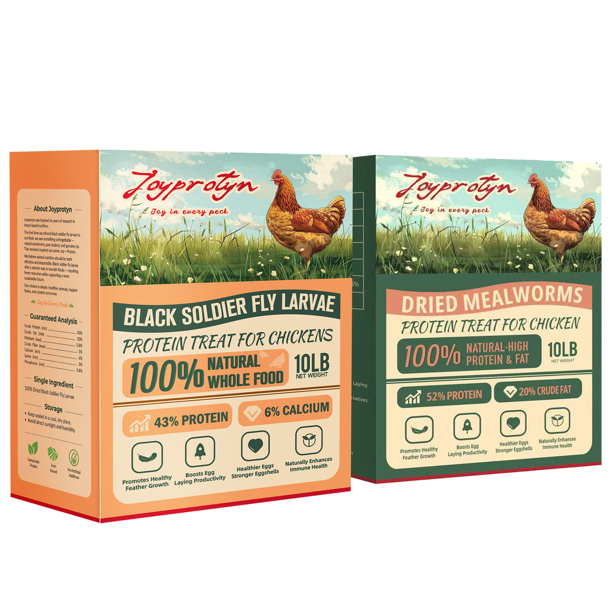 20 lb Dried Insect Treats Bundle – 10 lb Black Soldier Fly Larvae + 10 lb Mealworms
