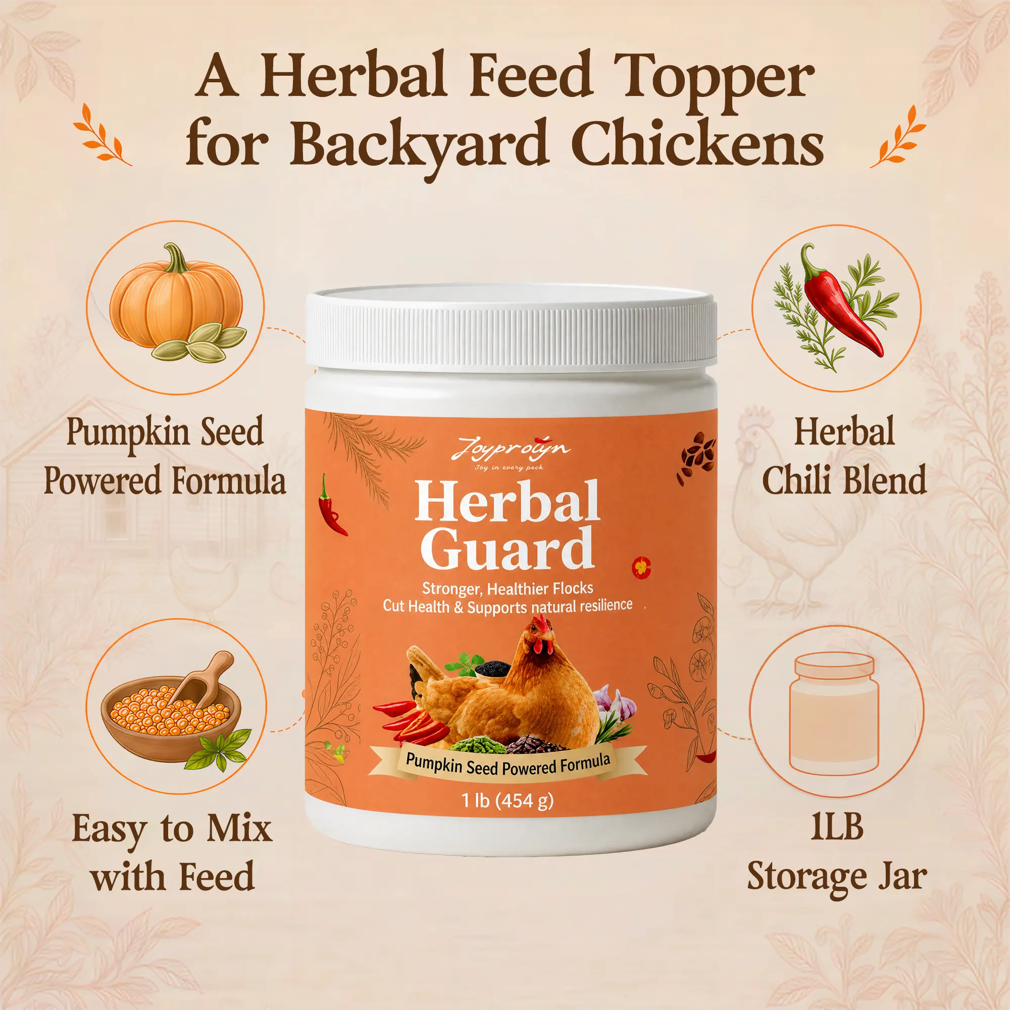 Joyprotyn Herbal Guard – Natural Chicken Wormer & Poultry Supplement