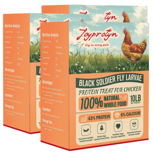 3*10LB Dried Black Soldier Fly Larvae for Chicken– 85X More Calcium Grubs Than Mealworms for Strong Eggshells & Healthy Growth - High Proteinfor Chickens, Birds, Ducks, Geese & Pets