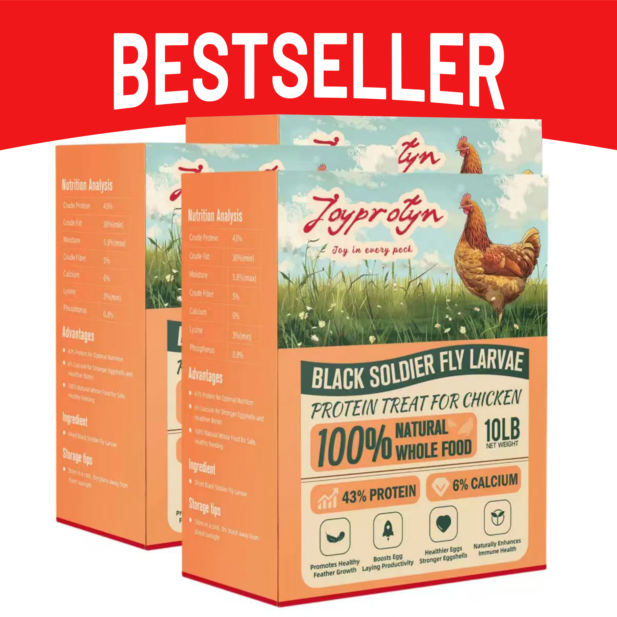 5LB Dried Black Soldier Fly Larvae - High Protein Chicken Treats With Calcium