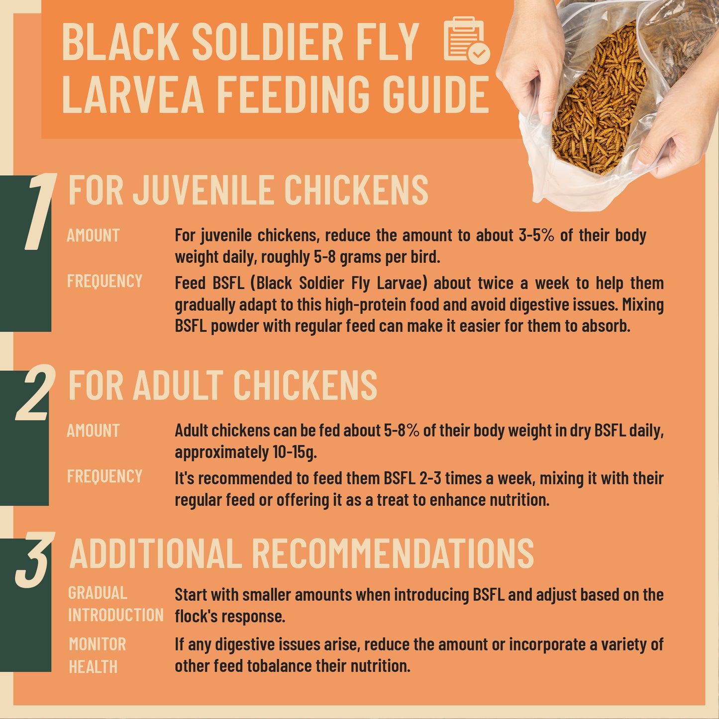 2*10LB Dried Black Soldier Fly Larvae for Chicken– 85X More Calcium Grubs Than Mealworms for Strong Eggshells & Healthy Growth - High Proteinfor Chickens, Birds, Ducks, Geese & Pets