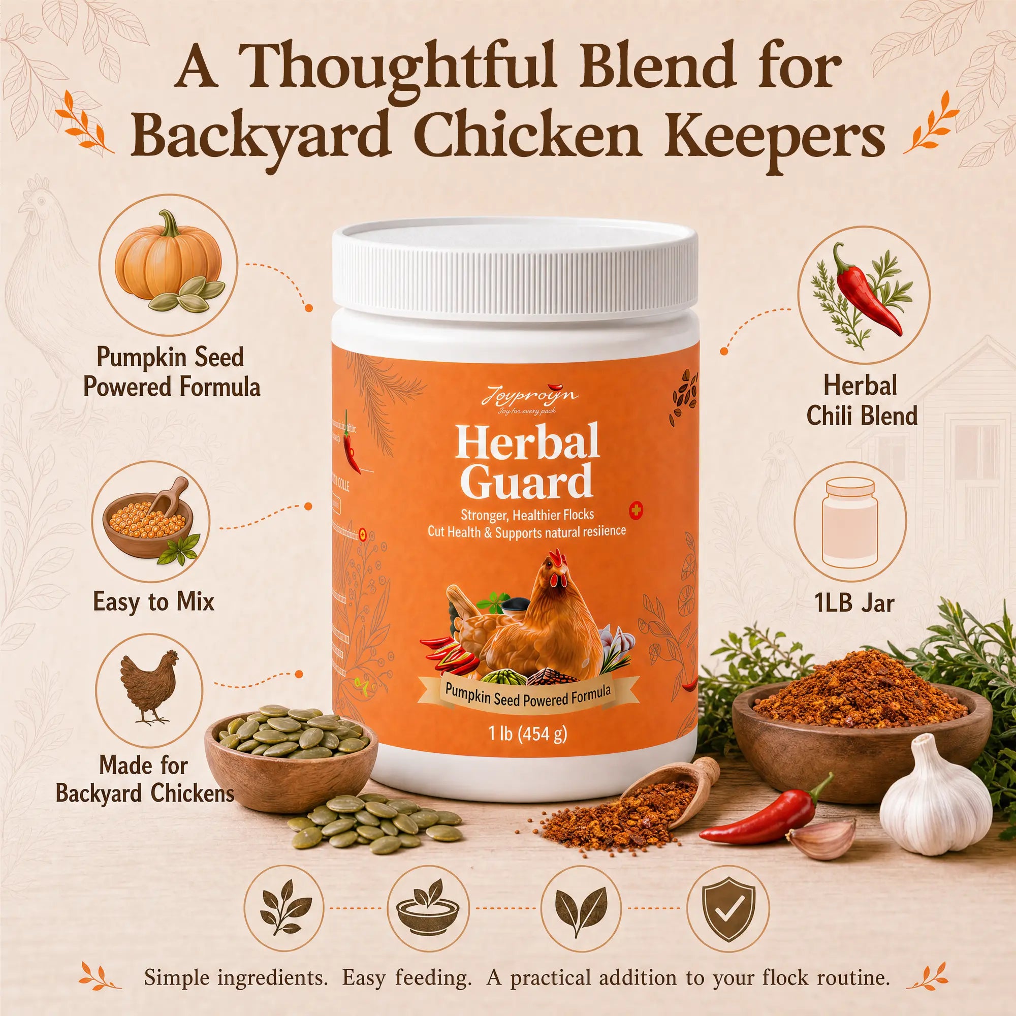 Joyprotyn Herbal Guard – Natural Chicken Wormer & Poultry Supplement